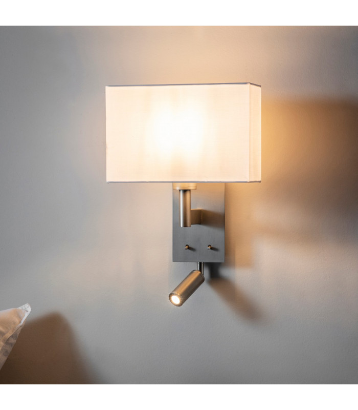 Rectangular Shade Vintage White Fabric 1 Light IP20 - E27-5