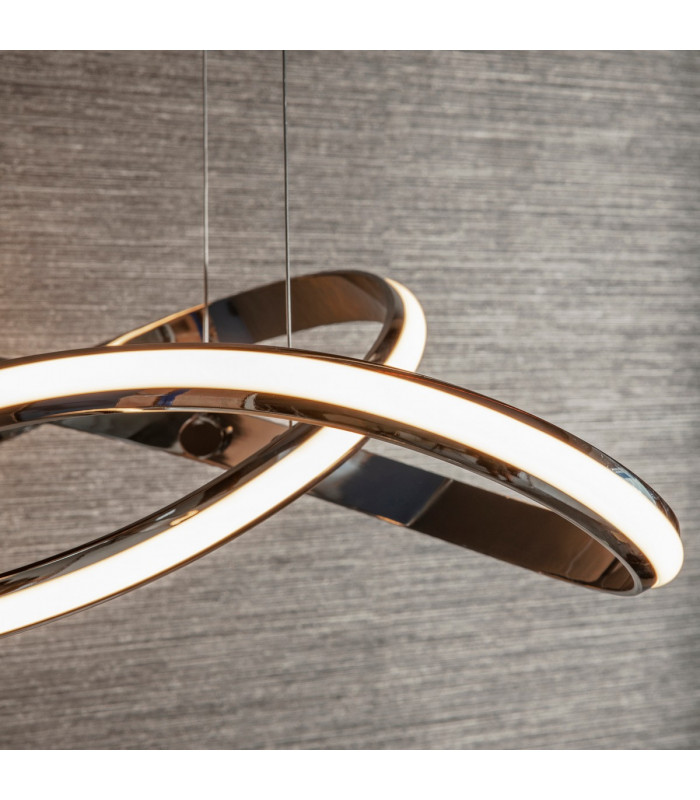 Aria Integrated LED Pendant Chrome Effect Plate & Matt White Silicone 1 Light Dimmable IP20-2