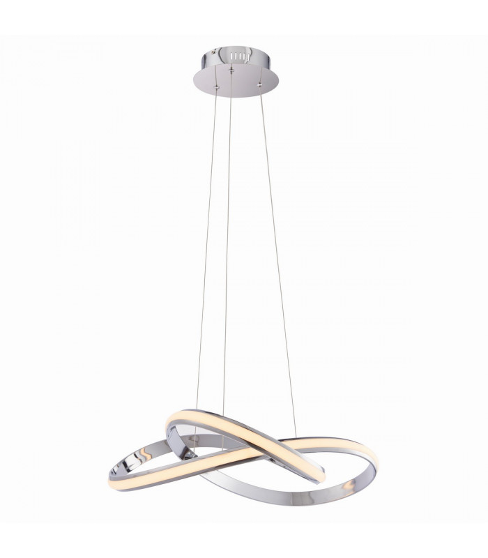 Aria Integrated LED Pendant Chrome Effect Plate & Matt White Silicone 1 Light Dimmable IP20-5