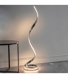 Aria Integrated LED Floor Lamp Chrome Effect Plate & White Acrylic 1 Light IP20-1