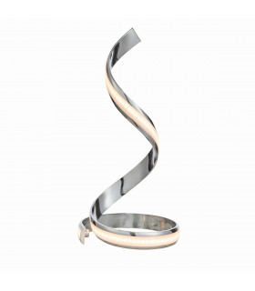 Aria Integrated LED Table Lamp Chrome Effect Plate & White Acrylic 1 Light IP20