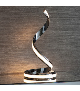 Aria Integrated LED Table Lamp Chrome Effect Plate & White Acrylic 1 Light IP20-1