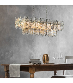 Maya Pendant Chrome Effect Plate & Clear Glass 12 Light Dimmable IP20 - E14-1