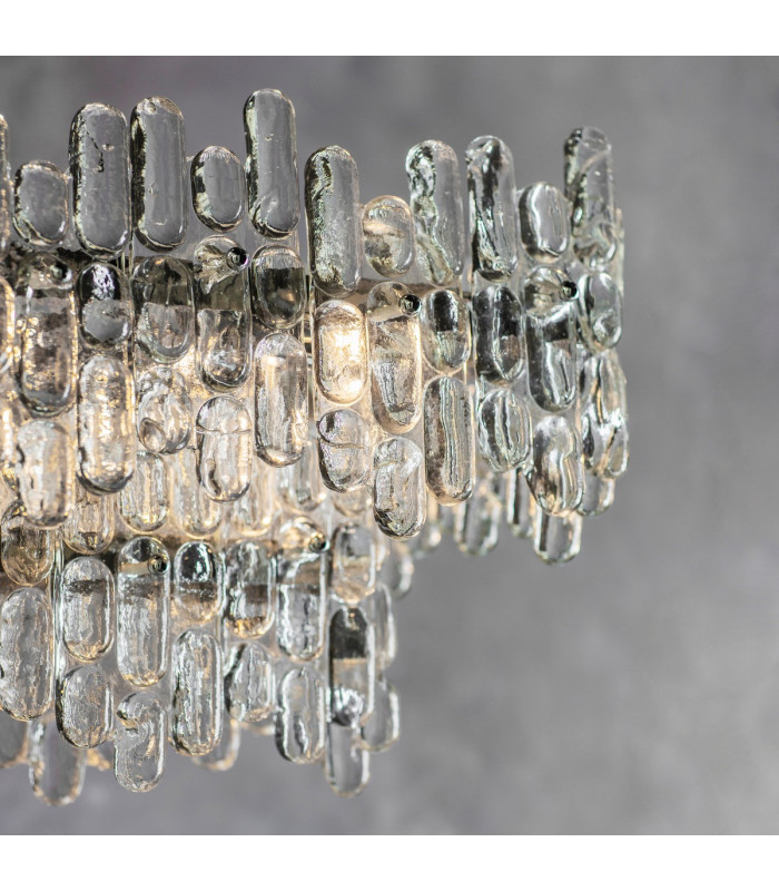 Maya Pendant Chrome Effect Plate & Clear Glass 12 Light Dimmable IP20 - E14-2