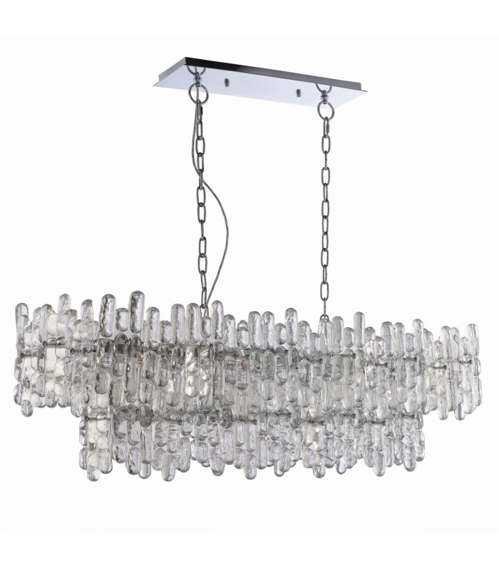 Maya Pendant Chrome Effect Plate & Clear Glass 12 Light Dimmable IP20 - E14-3