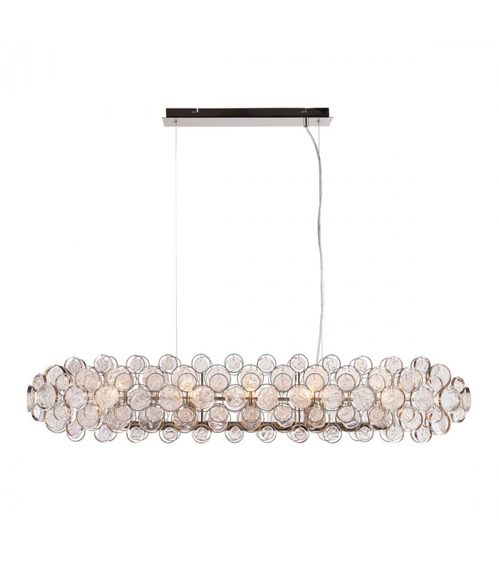 Marella Pendant Bright Nickel Plate & Clear Glass 8 Light Dimmable IP20 - E14