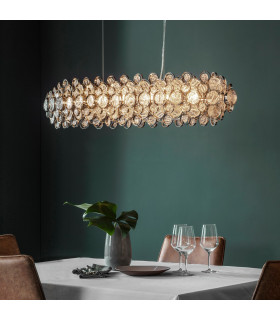 Marella Pendant Bright Nickel Plate & Clear Glass 8 Light Dimmable IP20 - E14-1