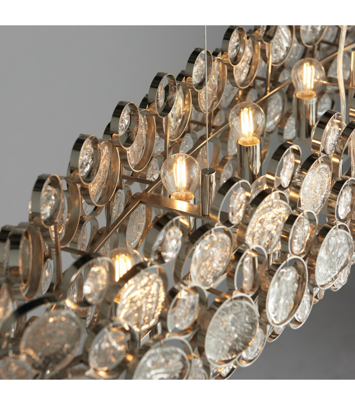 Marella Pendant Bright Nickel Plate & Clear Glass 8 Light Dimmable IP20 - E14-4