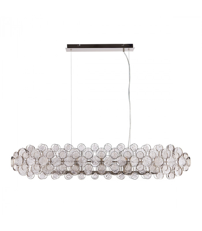 Marella Pendant Bright Nickel Plate & Clear Glass 8 Light Dimmable IP20 - E14-6