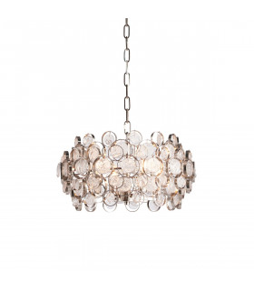 Marella Pendant Bright Nickel Plate & Clear Glass 4 Light Dimmable IP20 - E14