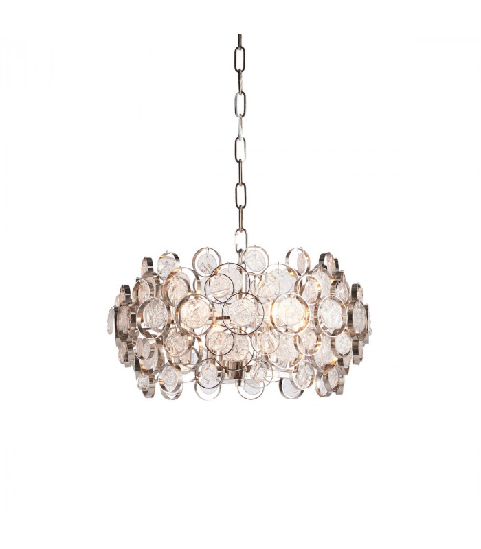 Marella Pendant Bright Nickel Plate & Clear Glass 4 Light Dimmable IP20 - E14