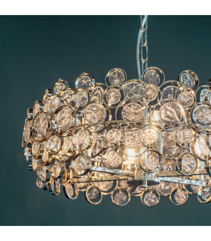 Marella Pendant Bright Nickel Plate & Clear Glass 4 Light Dimmable IP20 - E14-3