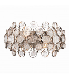 Marella Wall Bright Nickel Plate & Clear Glass 2 Light Dimmable IP20 - E14