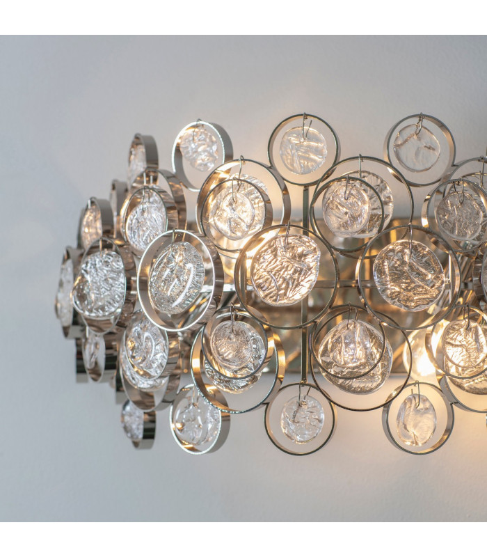 Marella Wall Bright Nickel Plate & Clear Glass 2 Light Dimmable IP20 - E14-2