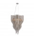 Loire Pendant Bright Nickel Plate & Silver Effect Chain 7 Light Dimmable IP20 - E14