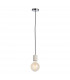 Otto Pendant White & Grey Marble With Chrome Effect Plate 1 Light Dimmable IP20 - E27