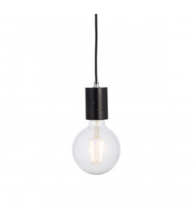 Otto Pendant Marble & Matt Black Paint 1 Light Dimmable IP20 - E27