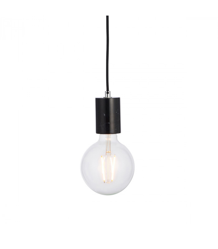Otto Pendant Marble & Matt Black Paint 1 Light Dimmable IP20 - E27