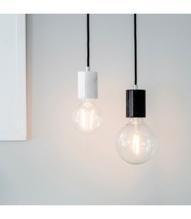 Otto Pendant Marble & Matt Black Paint 1 Light Dimmable IP20 - E27-1