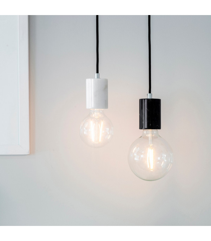 Otto Pendant Marble & Matt Black Paint 1 Light Dimmable IP20 - E27-1