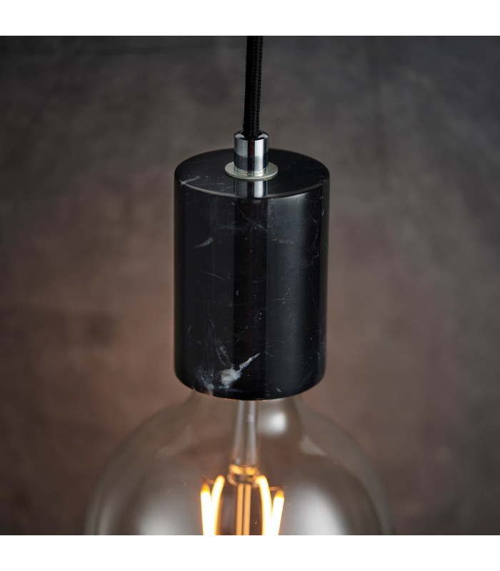 Otto Pendant Marble & Matt Black Paint 1 Light Dimmable IP20 - E27-3