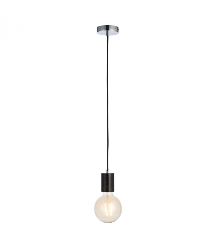 Otto Pendant Marble & Matt Black Paint 1 Light Dimmable IP20 - E27