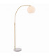 Otto Floor Lamp Satin Brushed Gold Effect Plate & Gloss Opal Glass 1 Light IP20 - E27