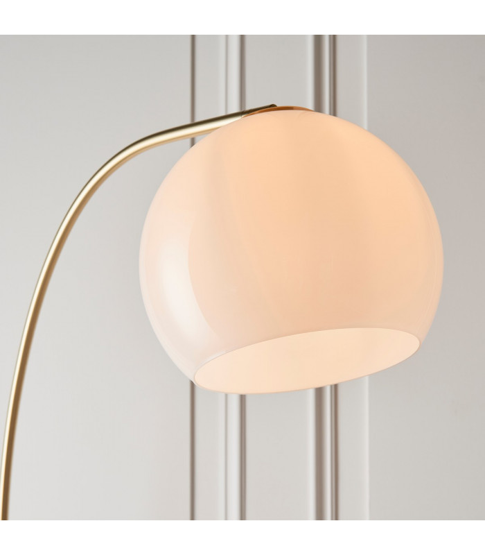 Otto Floor Lamp Satin Brushed Gold Effect Plate & Gloss Opal Glass 1 Light IP20 - E27-3