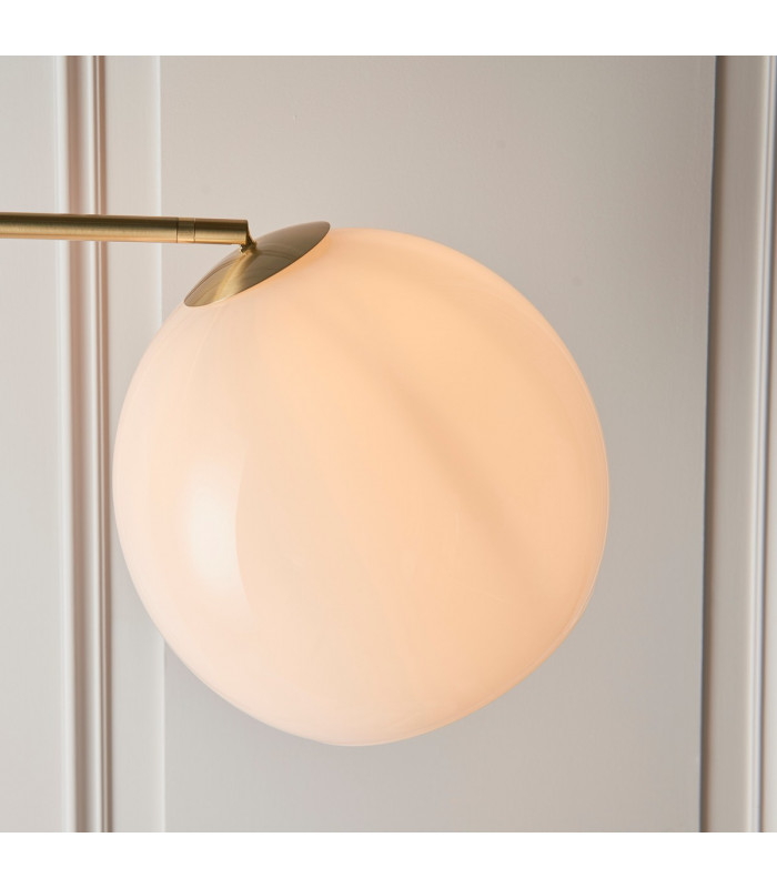 Otto Floor Lamp Satin Brushed Gold Effect Plate & Gloss Opal Glass 1 Light IP20 - E27-4