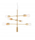 Rubens Pendant Satin Brushed Gold Effect Plate 6 Light Dimmable IP20 - E27