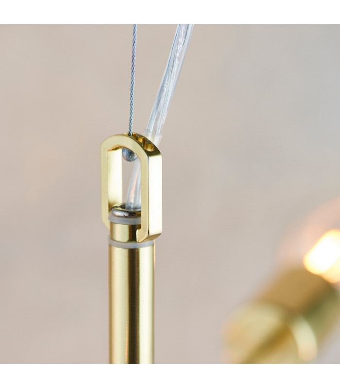 Rubens Pendant Satin Brushed Gold Effect Plate 6 Light Dimmable IP20 - E27-6