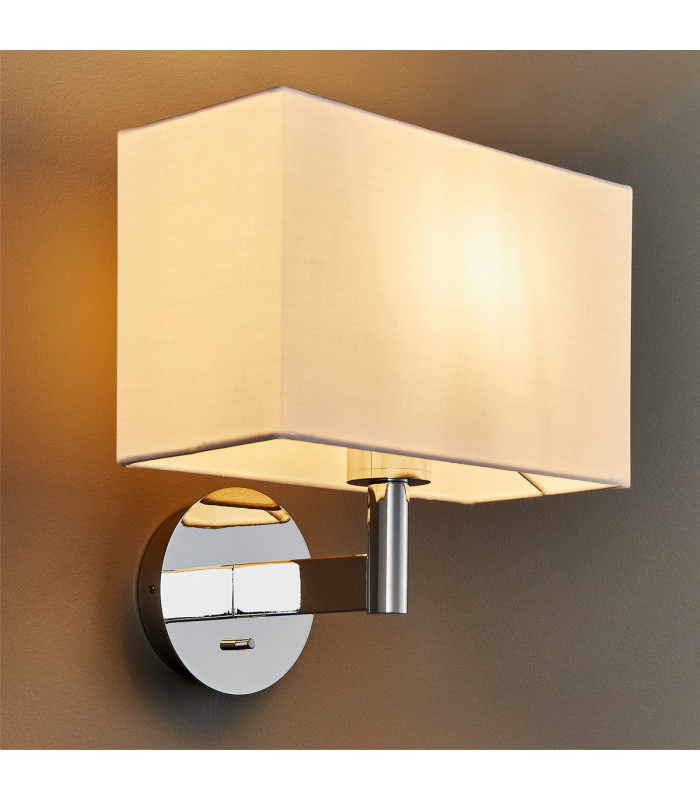 Owen Wall Chrome Effect Plate 1 Light Dimmable IP20 - E27 (Shade Sold Separately)-5