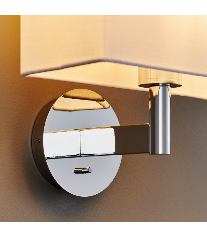 Owen Wall Chrome Effect Plate 1 Light Dimmable IP20 - E27 (Shade Sold Separately)-6