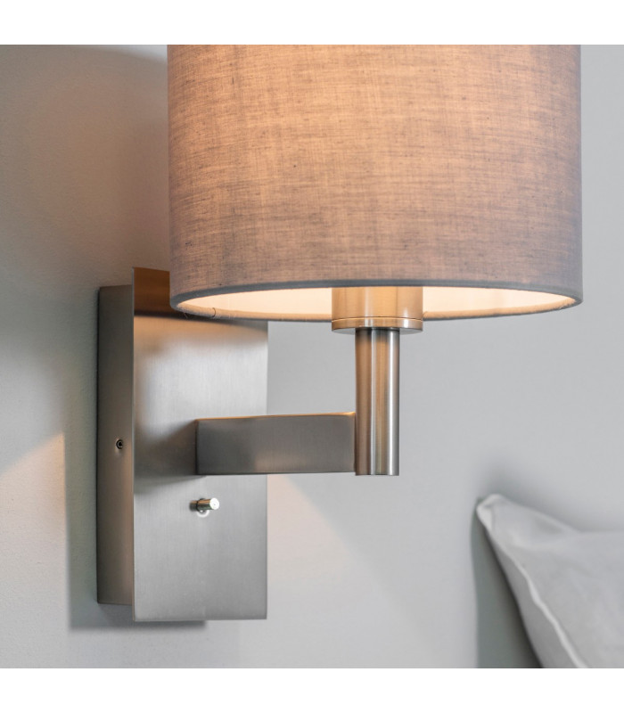 Owen Usb Wall Matt Nickel Plate 1 Light IP20 - E27 (Shade Sold Separately)-2