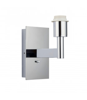 Owen Usb Wall Chrome Effect Plate 1 Light IP20 - E27 (Shade Sold Separately)