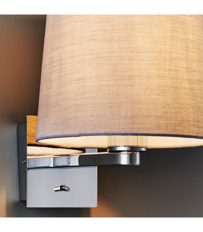 Issac Wall Chrome Effect Plate 1 Light Dimmable IP20 - E27-2
