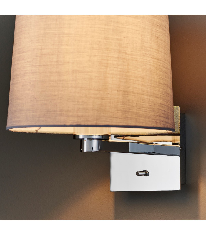 Issac Wall Chrome Effect Plate 1 Light Dimmable IP20 - E27-3