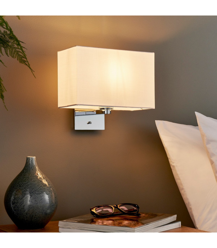 Issac Wall Chrome Effect Plate 1 Light Dimmable IP20 - E27-4