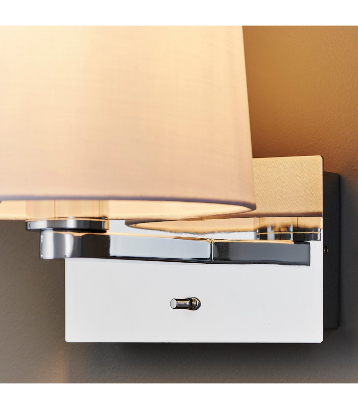 Issac Usb Wall Chrome Effect Plate 1 Light IP20 - E27-3