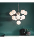 Oscar Globe Pendant Satin Nickel Effect Plate & Gloss White Glass 11 Light Dimmable IP20 - G9-1