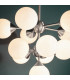 Oscar Globe Pendant Satin Nickel Effect Plate & Gloss White Glass 11 Light Dimmable IP20 - G9-2