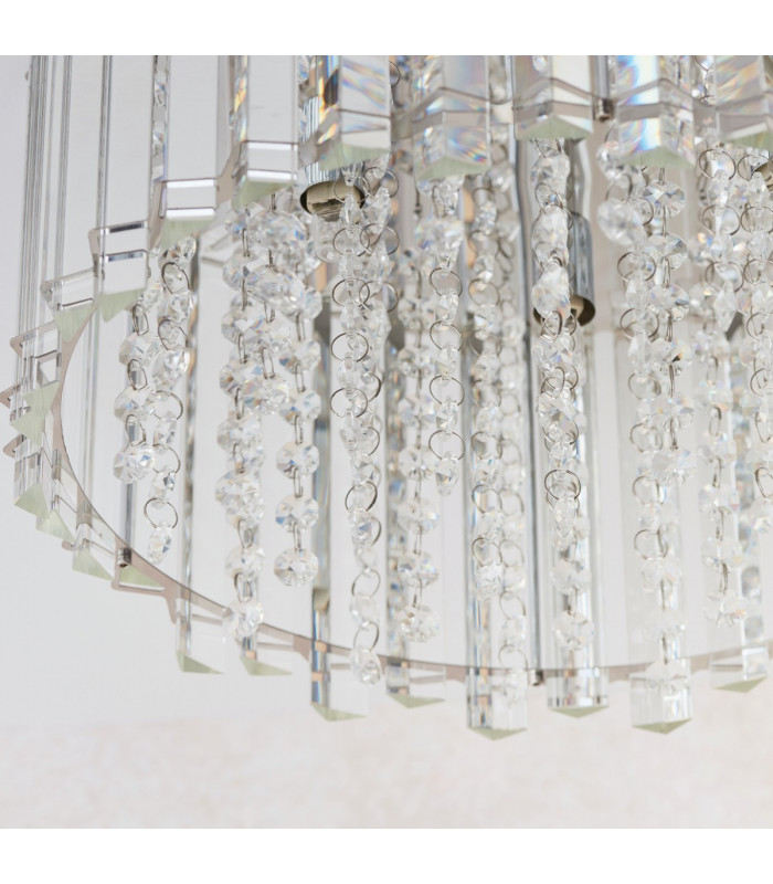Hanna Flush Clear Crystal (K5) Glass & Chrome Effect Plate 4 Light Dimmable IP20 - G9-6