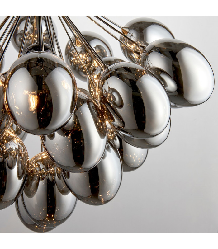 Infinity Pendant Black Chrome Effect Plate & Smokey Mirror Effect Tinted Glass 6 Light Dimmable IP20 - G9-4