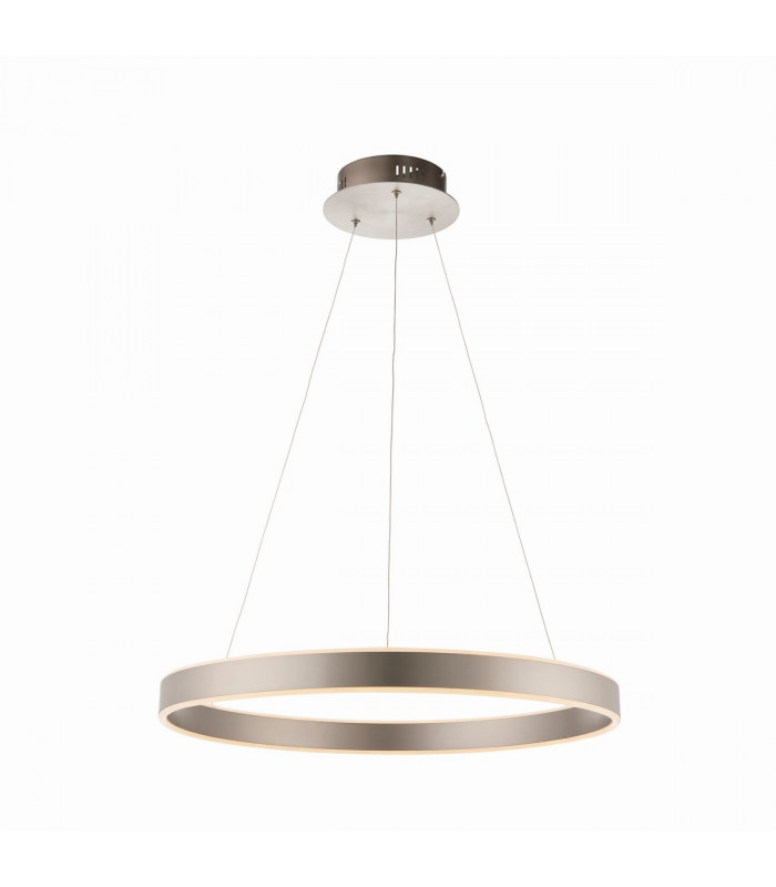 Gen Integrated LED Pendant Matt Nickel Plate & Frosted Acrylic 1 Light Dimmable IP20