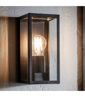 Oxford Outdoor Wall Matt Black Paint & Clear Glass 1 Light Dimmable IP44 - E27-1