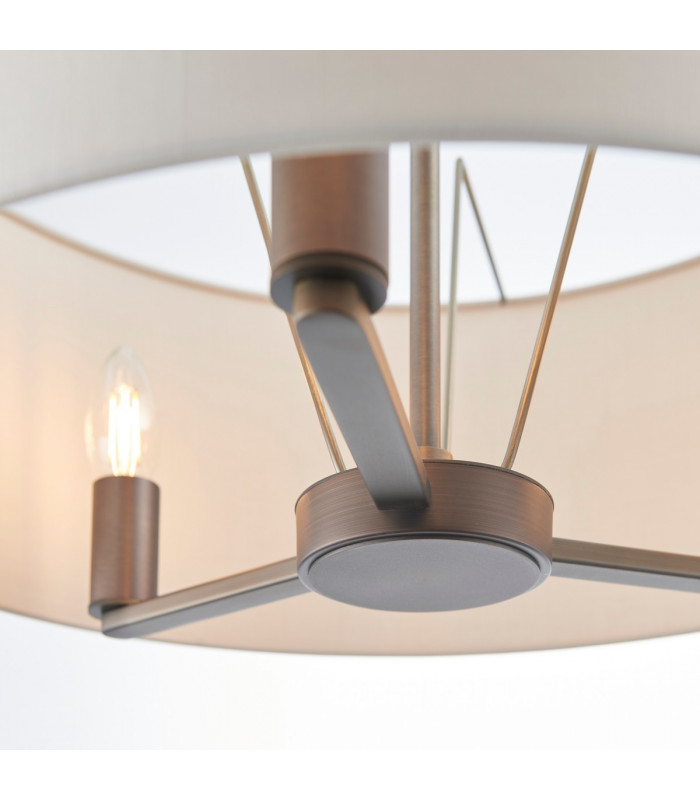 Daley Multi Arm Cylindrical Pendant Light Antique Bronze Plate-4