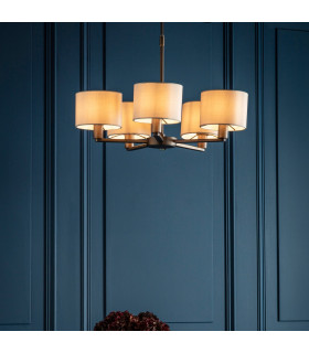 Daley Multi Arm Pendant Light Antique Bronze Plate-1