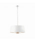 Harvey Multi Arm Cylindrical Pendant Light Bright Nickel Plate, Vintage White Fabric
