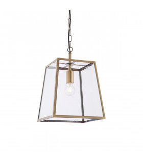 Hurst Single Pendant Light Matt Antique Brass Plate