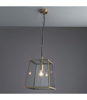 Hurst Single Pendant Light Matt Antique Brass Plate-1
